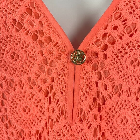 Lilly Pulitzer Lamora Dress Pucker Pink Breakers Lace Polyester Women's Small - Picture 8 of 8